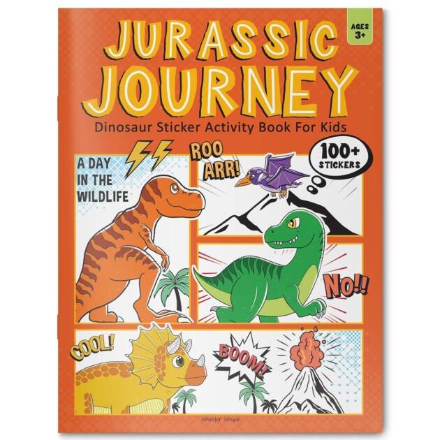 Jurassic Journey Dinosaur Sticker Activity Book For Kids