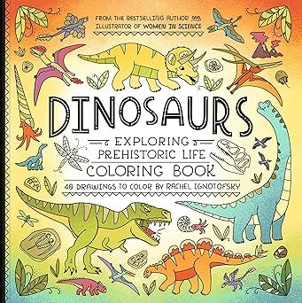 Dinosaurs Science And Nature Coloring Book 40 Drawings To Color